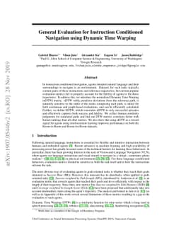 General Evaluation for Instruction Conditioned Navigation using Dynamic
  Time Warping
