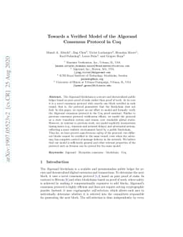 Towards a Verified Model of the Algorand Consensus Protocol in Coq