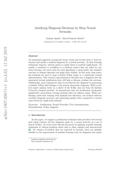 Justifying Diagnosis Decisions by Deep Neural Networks