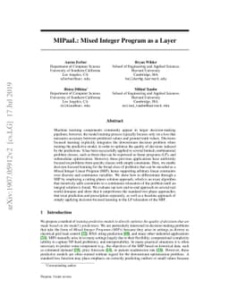 MIPaaL: Mixed Integer Program as a Layer
