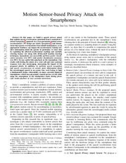 Motion Sensor-based Privacy Attack on Smartphones