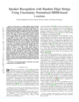Speaker Recognition with Random Digit Strings Using Uncertainty
  Normalized HMM-based i-vectors