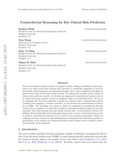 Counterfactual Reasoning for Fair Clinical Risk Prediction
