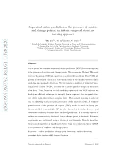 Sequential online prediction in the presence of outliers and change
  points: an instant temporal structure learning approach