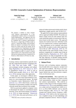 GLOSS: Generative Latent Optimization of Sentence Representations
