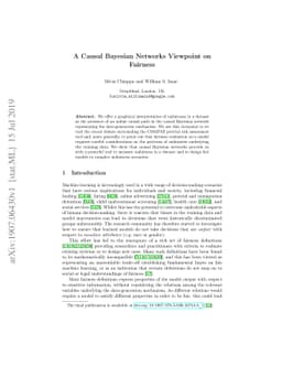 A Causal Bayesian Networks Viewpoint on Fairness