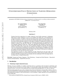 Unsupervised Fault Detection in Varying Operating Conditions
