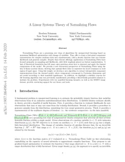 A Linear Systems Theory of Normalizing Flows