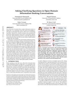 Asking Clarifying Questions in Open-Domain Information-Seeking
  Conversations