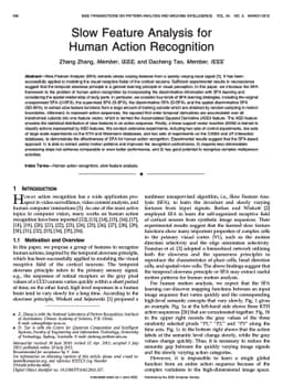 Slow Feature Analysis for Human Action Recognition