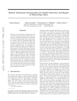 Robust Variational Autoencoders for Outlier Detection and Repair of
  Mixed-Type Data