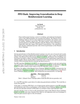 PPO Dash: Improving Generalization in Deep Reinforcement Learning