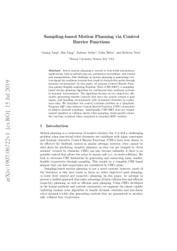 Sampling-based Motion Planning via Control Barrier Functions