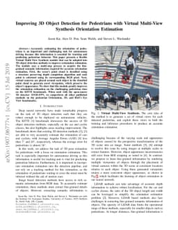 Improving 3D Object Detection for Pedestrians with Virtual Multi-View
  Synthesis Orientation Estimation