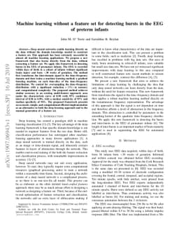 Machine learning without a feature set for detecting bursts in the EEG
  of preterm infants