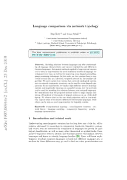 Language comparison via network topology