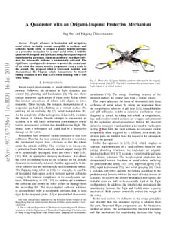 A Quadrotor with an Origami-Inspired Protective Mechanism