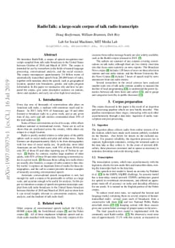 RadioTalk: a large-scale corpus of talk radio transcripts