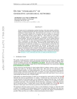 On the "steerability" of generative adversarial networks
