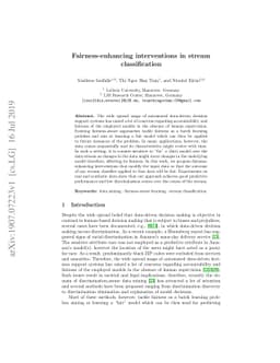 Fairness-enhancing interventions in stream classification