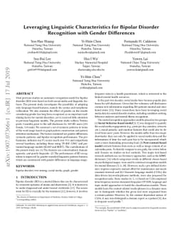 Leveraging Linguistic Characteristics for Bipolar Disorder Recognition
  with Gender Differences