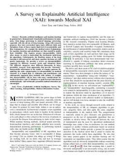 A Survey on Explainable Artificial Intelligence (XAI): Towards Medical
  XAI