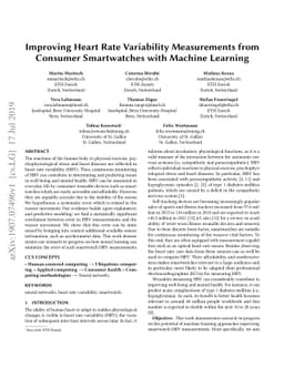 Improving Heart Rate Variability Measurements from Consumer Smartwatches
  with Machine Learning