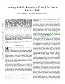 Learning Variable Impedance Control for Contact Sensitive Tasks