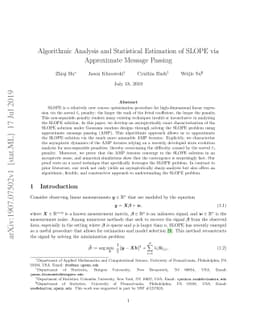 Algorithmic Analysis and Statistical Estimation of SLOPE via Approximate
  Message Passing