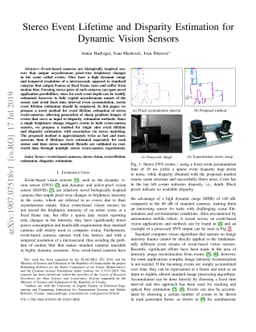 Stereo Event Lifetime and Disparity Estimation for Dynamic Vision
  Sensors