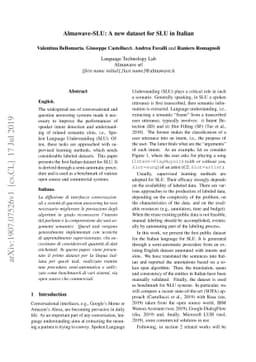 Almawave-SLU: A new dataset for SLU in Italian