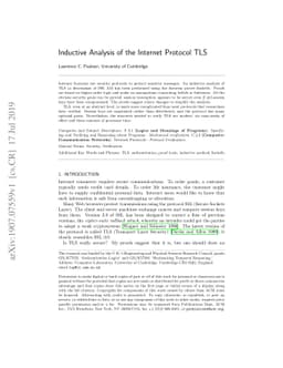 Inductive Analysis of the Internet Protocol TLS