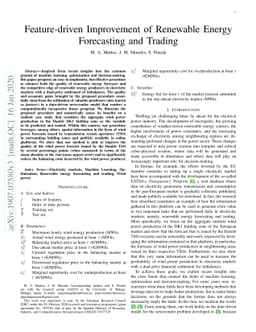 Feature-driven Improvement of Renewable Energy Forecasting and Trading