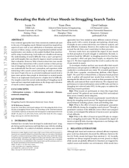 Revealing the Role of User Moods in Struggling Search Tasks
