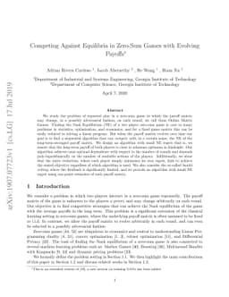 Competing Against Equilibria in Zero-Sum Games with Evolving Payoffs