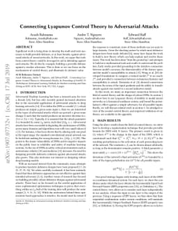 Connecting Lyapunov Control Theory to Adversarial Attacks