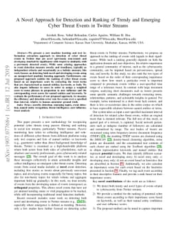 A Novel Approach for Detection and Ranking of Trendy and Emerging Cyber
  Threat Events in Twitter Streams