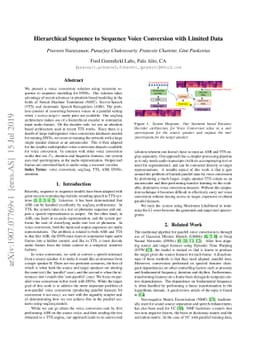 Hierarchical Sequence to Sequence Voice Conversion with Limited Data