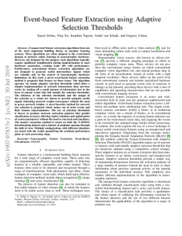 Event-based Feature Extraction Using Adaptive Selection Thresholds