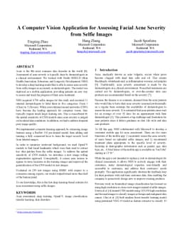 A Computer Vision Application for Assessing Facial Acne Severity from
  Selfie Images