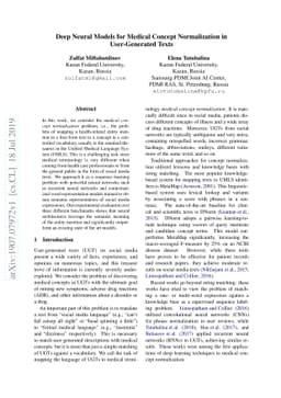 Deep Neural Models for Medical Concept Normalization in User-Generated
  Texts