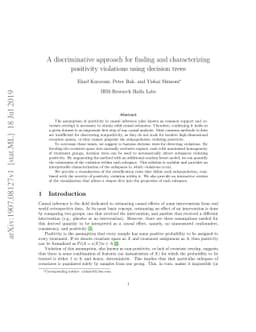 A discriminative approach for finding and characterizing positivity
  violations using decision trees