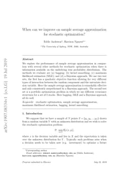 When can we improve on sample average approximation for stochastic
  optimization?