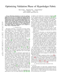Optimizing Validation Phase of Hyperledger Fabric