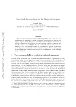 Statistical data analysis in the Wasserstein space