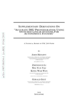 Accurate IMU Preintegration Using Switched Linear Systems For Autonomous
  Systems