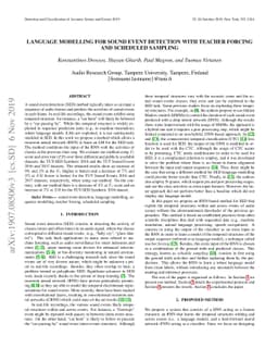 Language Modelling for Sound Event Detection with Teacher Forcing and
  Scheduled Sampling