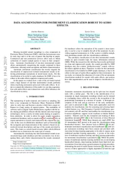 Data Augmentation for Instrument Classification Robust to Audio Effects