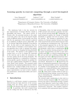 Learning sparsity in reservoir computing through a novel bio-inspired
  algorithm