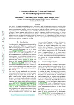 A Pragmatics-Centered Evaluation Framework for Natural Language
  Understanding